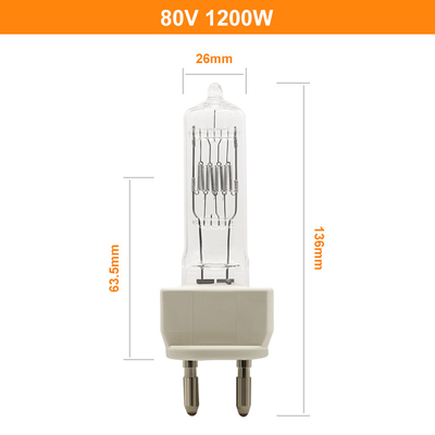 80V 1200W 230V 1000W مصباح هالوجين G22 مصباح هالوجين ثنائي دبوس