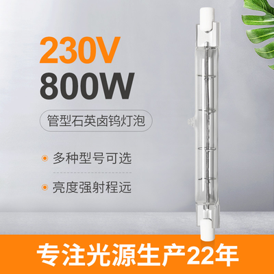230V 800W R7s لمبة هالوجين 118mm عكس الضوء مصباح هالوجين خطي مزدوج النهاية