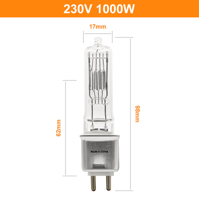 230V 1000 وات كوارتز لمبة واحدة نهاية 3200k GX 9.5 دبوس كاب لأضواء السقف