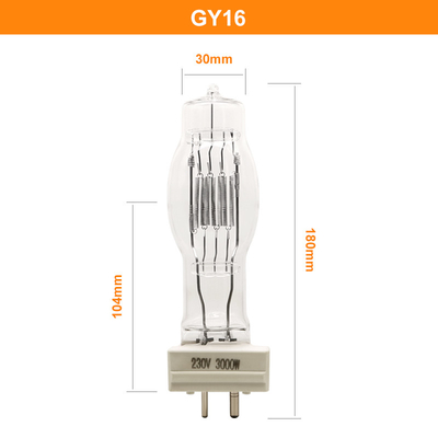 GY16 3000W كوارتز مصباح هالوجين 3200k لمبات كشاف بحرية مع المبرد