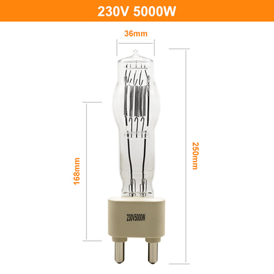 230V 5000W G38 ​​ستوديو كوارتز ضوء لمبة مصباح هالوجين قارب 180mm 125000lm