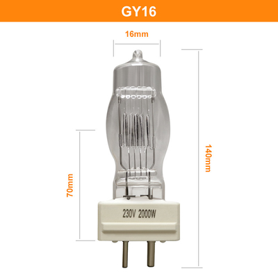 230v 2000w GY16 مصباح هالوجين كشاف 400h 3200K كوارتز ضوء لمبة