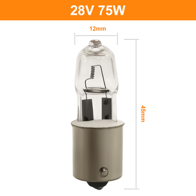 28V قطار السكك الحديدية قاطرة الكوارتز الهالوجين المصابيح الأمامية 75W قاعدة حربة