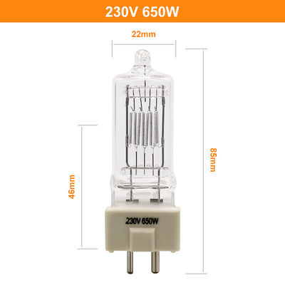 16250lm ضوء المرحلة لمبة هالوجين GY9.5 650W 230V هالوجين كوارتز مصباح مسرح بقعة ضوء لمبة