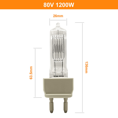 80V 1200W مصباح هالوجين مسرح تلفزيون AC عاكس كوارتز ضوء لمبة استبدال