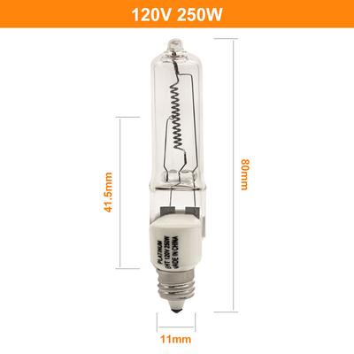 120V 250W لمبة هالوجين أحادية الطرف Jd E11 مصباح شمعدان صغير