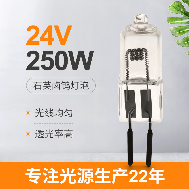 24V 250 وات الكوارتز لمبة الهالوجين مصباح الإسقاط إضاءة المرحلة 50 ساعة GY6.35 المقبس