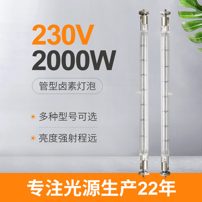230V 2000w الكوارتز مصباح مصابيح الهالوجين مزدوجة نهاية أنابيب استبدال سخان الأشعة تحت الحمراء